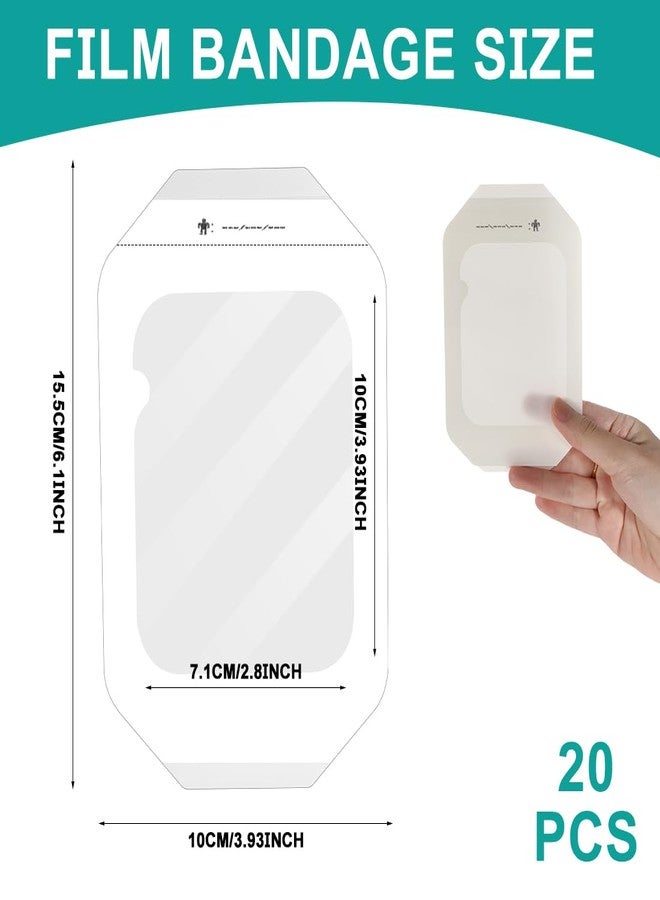 LINXIU Transparent Film Dressing 4" x 5" Waterproof Wound Bandage Adhesive Patch for Post Surgical Shower IV Shield 20 Packs - Image 2